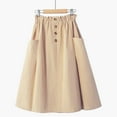 thumbnail image 2 of Lisingtool Clearance Skirts for Women Pleated Skirts for Women Summer Skirts for Women Women's Casual Paper Bag Waist A Line Pleated Midi Skirt with Pockets One Size, 2 of 9