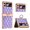 Purple, variant on MonsDirect for 6.7 inch Samsung Galaxy Z Flip 4 5G 2022 Case, Hinge Protection Plating Frame Hard PC Shell Diamond PU Leather Cover Shockproof with Finger Ring Stand Holder for Galaxy Z Flip 4, Black