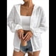 thumbnail image 1 of Chaqueta Ligera con Capucha y Cremallera para Mujer, Informal, de Otoño, de Larga, Color Liso, para Exteriores XXL, 1 of 9