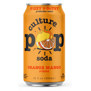 Culture Pop Sparkling Probiotic Soda, Orange Mango, 12 Fl Oz Cans (Pack of 6)