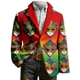 thumbnail image 4 of Men's Casual Lapel Blazer Muticolor One Button Suit Carnival Sparkly Graphic Blazers Regular Fit Sports Coats Jackets for Prom,Party,Dinner, 4 of 4