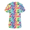 thumbnail image 3 of Bouanq Scrub Tops for Women Valentine's Day Short Sleeve Love Heart Print Working Uniform V-Neck Comfy Tunic Blouse with 2 Pockets, 3 of 3
