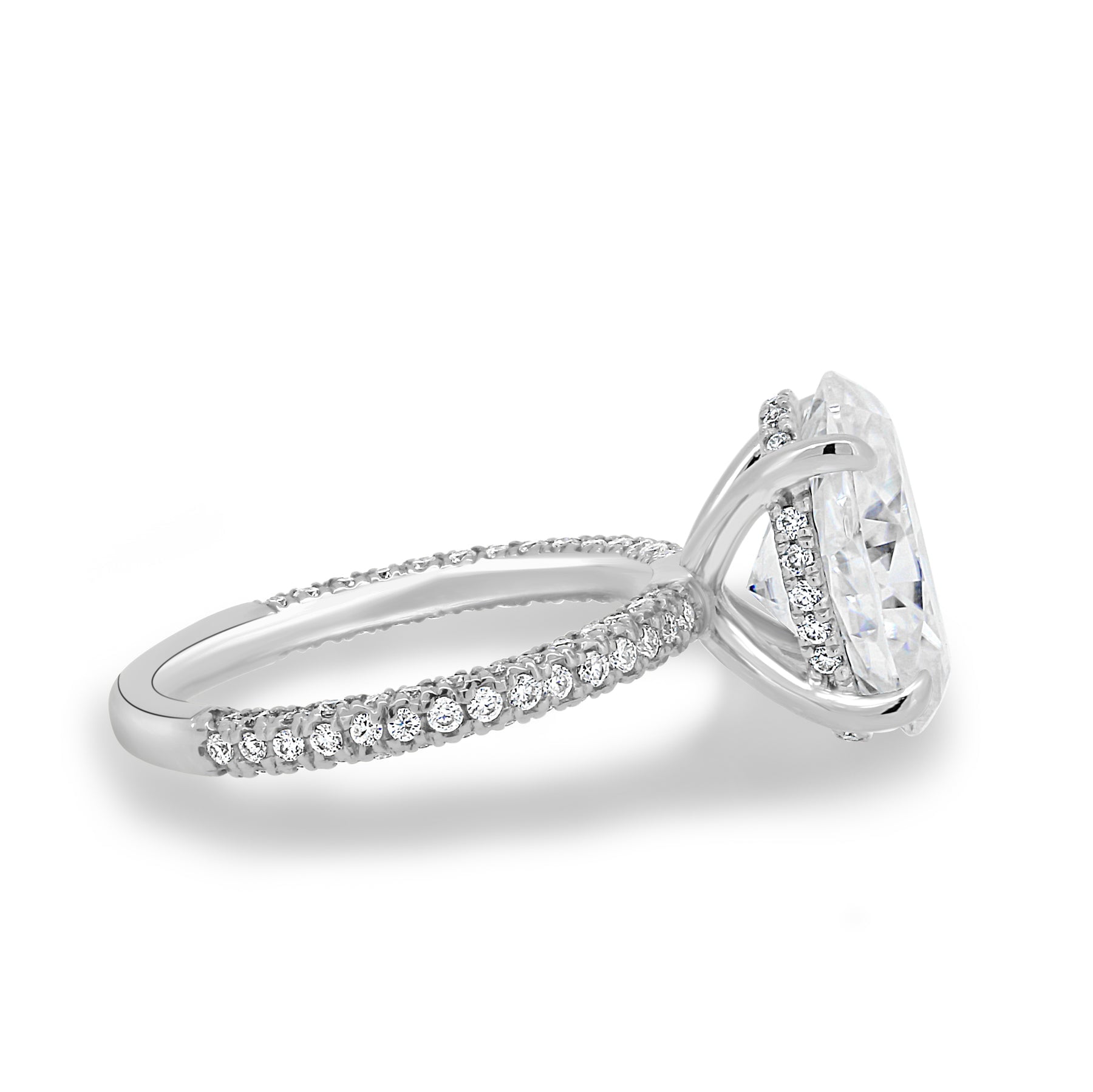 ESTE ORIGIN 4.85CT Oval Lab-Grown Diamond Solitaire Engagement Ring in 14K White Gold for Women US 5