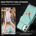 thumbnail image 4 of Crossbody Wallet Women Case for iPhone 11,[RFID Blocking] Credit Card Holder with Should Strap,Premium PU Leather Purse Metal Buckle Folio Flip Cover For iPhone 11, Green, 4 of 8