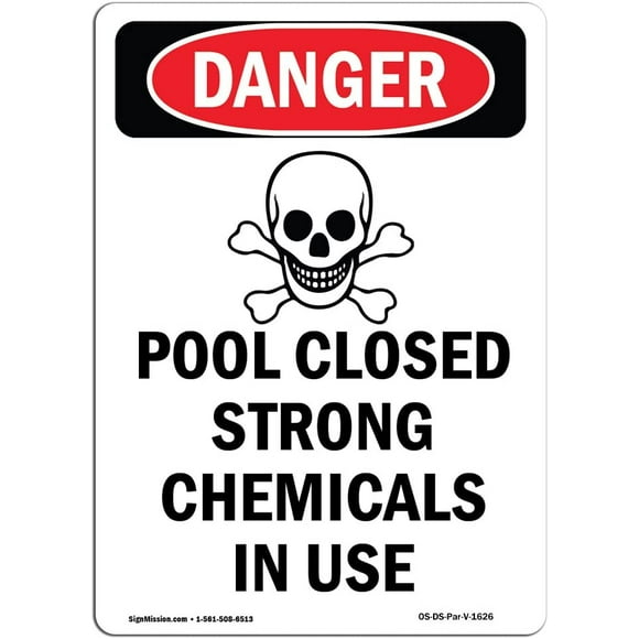 OSHA Danger Sign - Pool Closed Strong | Aluminum Sign | Protect Your Business, Construction Site, Warehouse & Shop Area