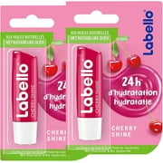 Labello Cherry Shine Lip Balm with Shine Pigments Long-lasting hydration for 24H - 4.8g - 1 x 2 pack