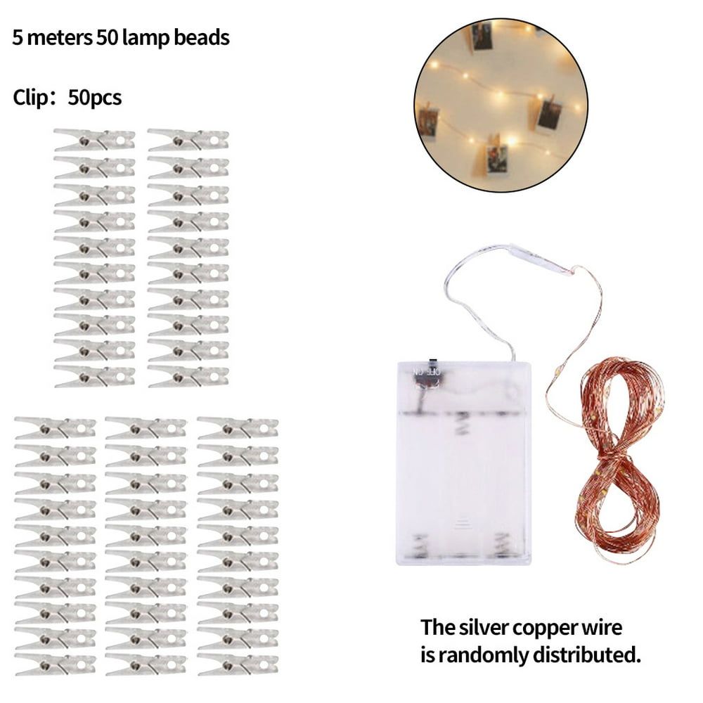 LED Photo Clip Lamp Bright String Light Hanging Plastic decorative