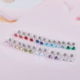 thumbnail image 3 of 12 Pairs 18K Gold Plated Surgical Stainless Steel Stud Earrings, Flat Back Screw Round Heart Star Square Teardrop CZ Brithstone Cartilage Helix Stud Earrings Set for Women, 3 of 7