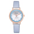 thumbnail image 1 of Reloj de cuarzo con banda de cuero de PU y decoración de diamantes de imitación Reloj de pulsera femenino informal (azul), 1 of 4