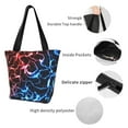 thumbnail image 3 of Kdxio Red And Blue Lightning Women Reusable Grocery Bags Foldable Ripstop,Reusable Shopping Bags for Shopping,Gym,Gift, 3 of 5