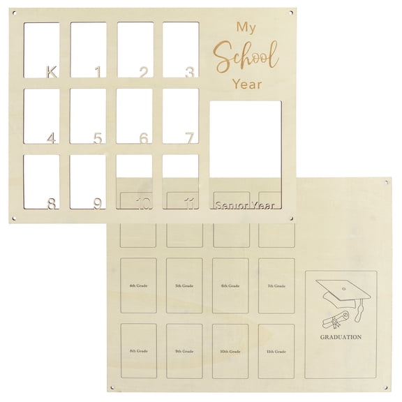 Threns Picture Frames,Wooden Photo Frames,Graduation Photo Collage Frame,School Photo Mat for Kindergarten to 12th,15.75 x 11.8 inches