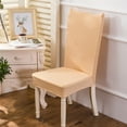 thumbnail image 3 of Chair Covers for Dining Room, Stretch Dining Chair Covers Removable Chair Protector Covers for Dining Room, Hotel, Ceremony (Beige, 4 Pack), 3 of 6