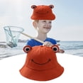 thumbnail image 3 of Niñas Rana Sombrero de cubo Sombreros de dibujos animados Gorra marrón Zulema Sombrero de playa para niños, 3 of 7
