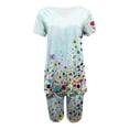 thumbnail image 4 of Ensembles d'Entraînement pour Femmes Mode Femme Blouse à Col en V T-Shirts à Manches Courtes Shorts Ensembles de Tenue Décontractée Tenues pour Femmes Ensembles 2 Pcs en Liquidation, 4 of 4