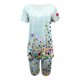thumbnail image 4 of ICHUANYI Clearance Women Fashion V-Neck Blouse Short Sleeve Tops Shorts Casual Suit Sets(Sky Blue, M) ICHUANYI WER2023081000580, 4 of 4