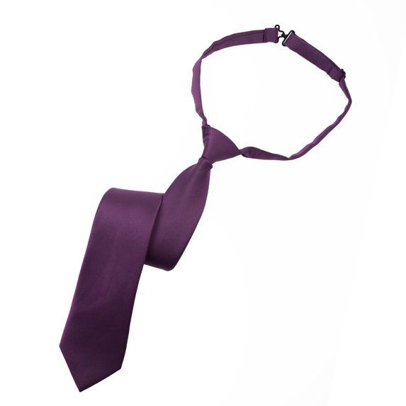 Frankers Men’s 20”x2.75” Banded Poly Satin Solid Color Adjustable Windsor Pre-tied Tie, Multiple Colors Available