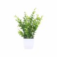 thumbnail image 1 of XCXyan Flores artificiales Plantas artificiales en maceta Bonsái verde con maceta redonda blanca para oficina Hogar Cocina Mesa Decoración interior, 1 of 2