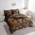 thumbnail image 3 of Homewish Farm Animal Horse 7pcs Bedding Comforter Set,Country Farmhouse Lodge Queen Bedding Sets,Brown Black Queen Sheet Sets For Boys Kids,Microfiber Bedroom Decor Reversible, 3 of 8