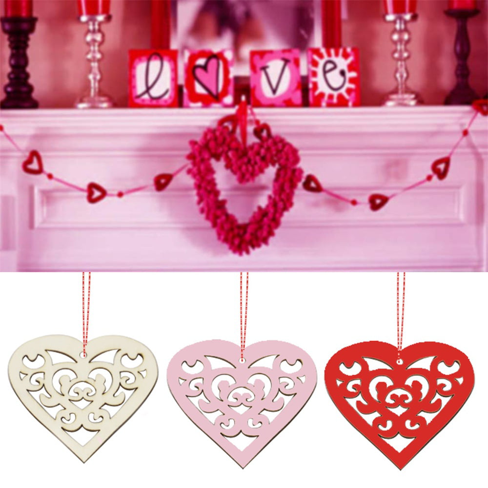 LOVE Letters Ornaments Wedding Red Square Ornaments Home Couples Wooden  Crafts Decoration 