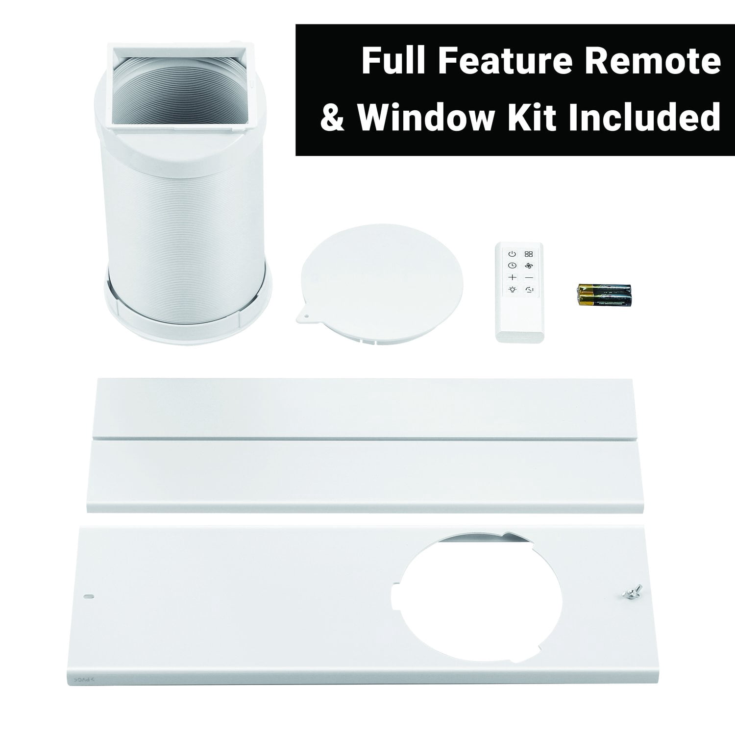 Aeric 8000 BTU 12000 BTU ASHRAE Portable Air Conditioner with Fan, White, 550 Sq Ft, AERP081AW