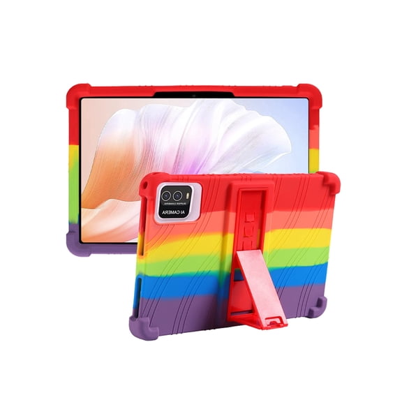 Silicone Case for YQSavior CP20 10 inch, Soft Flexible Shockproof Protective Tablet Cover, Anti-Scratch & Lightweight Slim Design-Rainbow