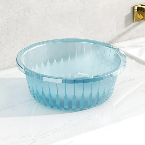 Lavabo redondo de plástico, tina para lavar platos, lavadero de camping, lavabo de cocina, tina para remojar los pies, cubeta para lavar las manos, sartenes para limpieza facial, cocina del hogar, lav