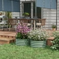 thumbnail image 2 of Outsunny Steel Raised Beds for Garden Set of 2  for Growing Flowers, Green, 2 of 9