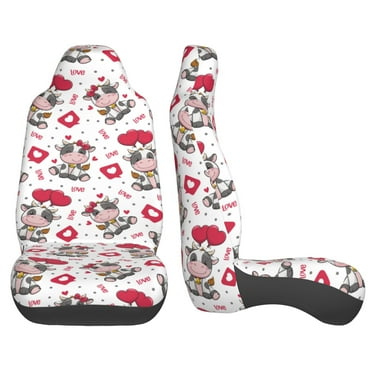 Sigee Caring Cow for Universal Car Seat Covers, Premium Car Seat Protector Set for Cars, SUVs, Trucks