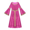 thumbnail image 5 of Miutii Kids Girls Renaissance Princess Dress Medieval Outfit Role-play Long Flare Sleeve Velvet Dress Up Hot Pink 6, 5 of 6