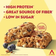 Atkins Soft Baked High Protein Bars, Blueberry, 15g Protein, 4g Net Carbs, 2g Sugar, High Fiber, Keto Protein Bars, Low Sugar, 4 Count