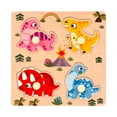 thumbnail image 2 of Milaget Wooden Peg Puzzle Matching Game Shape Matching Board for Game Learning Trips Dinosaur, 2 of 9