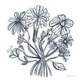 thumbnail image 2 of Zaman, Farida 15x15 White Modern Wood Framed Museum Art Print Titled - Wild Flowers Line II Navy, 2 of 4