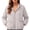 Grey, variant on Women's Solid Color Lightweight Hooded Rain Jacket, Adjustable Windbreaker Rain Coat with Front Pocket, Summer Outdoor Sun Protection Top for Outdoor Travel or Hiking Fishing in Wet Weather Beige