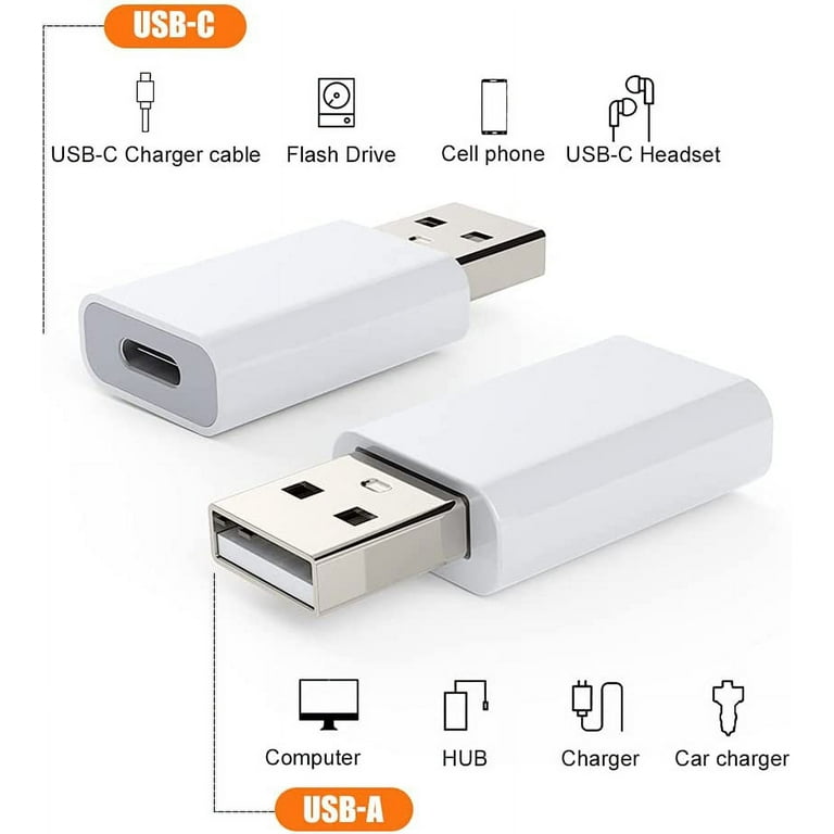 2pack USB C Female to USB Male Adapter, USB C to USB Adapter Compatible  with Apple Mag-Safe Charger, Watch Series Ultra/8/7/se, iMac, MacBook Pro
