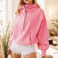 thumbnail image 2 of Women Blouses Petite Lightweight Sweatshirt Pullover Tunic Tops Women Comfy Sweatshirt Knit Sweaters for Men Hoodie Pretty Sleeve Shirt Petite Sweater Top Cropped Sweatshirts Pink M, 2 of 7
