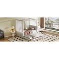 thumbnail image 5 of Miekor Furniture Twin Size Upholstery Canopy Platform Bed with Trundle and Three Storage Drawers, Beige B5A9882, 5 of 9