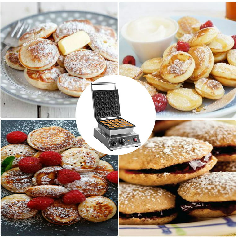 VEVOR 110V Mini Dutch Pancake Baker 50PCS 1700W Comercial Eléctrico  Antiadherente Máquina para hacer gofres 1.8 pulgadas para el hogar y  restaurantes