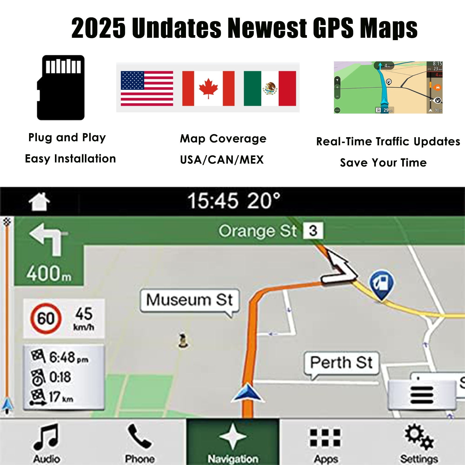 2025 Latest Version 86271 0E077 Navigation Update SD Card Compatible with Toyota, Updates GPS Maps for USA and Canada