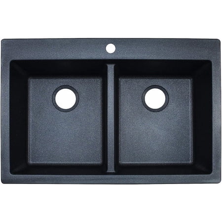 Franke Granite Dual Mount 22 in. W X 33 in. L Double Bowl Kitchen Sink Gray