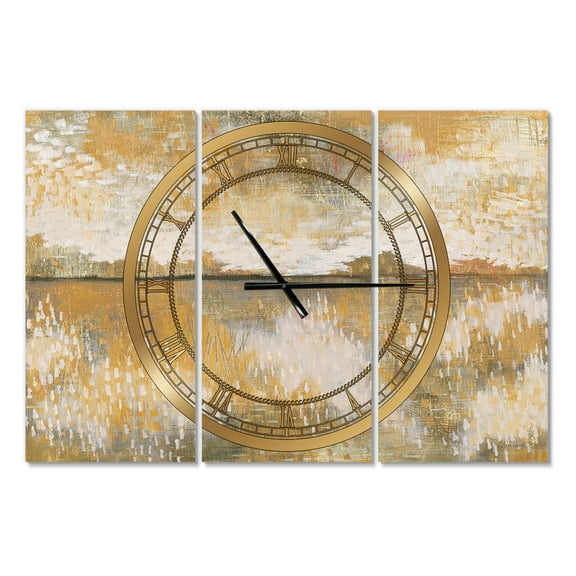 Designart 'Glam Cream and Brown Curious Sky' Modern Wall Clock