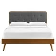 thumbnail image 5 of Modway Bridgette Twin Wood Platform Bed with Splayed Legs in Walnut/Charcoal, 5 of 10