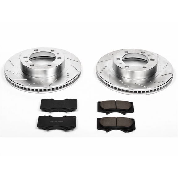Front Brake Pad and Rotor Kit - Compatible with 2005 - 2023 Toyota Tacoma - Power Stop