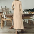 thumbnail image 5 of SDNall Women's Casual V-Neck Dress with Long Sleeve, Pocket Maxi Dress, 5 of 9