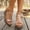 Brown, variant on Women's Plus Size Wedge Platform Sandals, Sparkly Shiny Ornament Design, Trendy Comfortable Elevated Summer Casual Footwear Brown 36