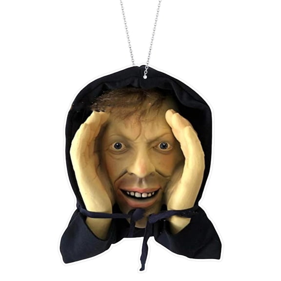 Haunted House Scary Peeper Window Decoration, Hooded Intruder Man Peeker Prank Ornament, Creepy Peering Decal for Halloween Home Spooky Party Decor