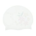 thumbnail image 6 of Unique Bargains 1 Pc Waterproof Morning Glory Pattern Swim Cap White Yellow, 6 of 6