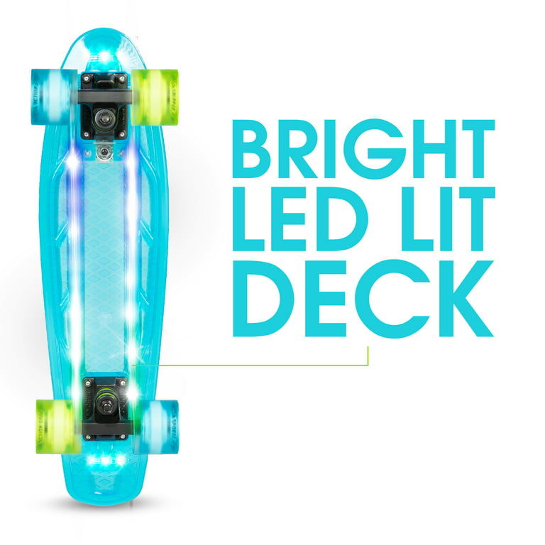 Madd Light-up Kids Skateboard Retro Mini Cruiser 62mm Penny Style Complete Board Blue - Walmart.com
