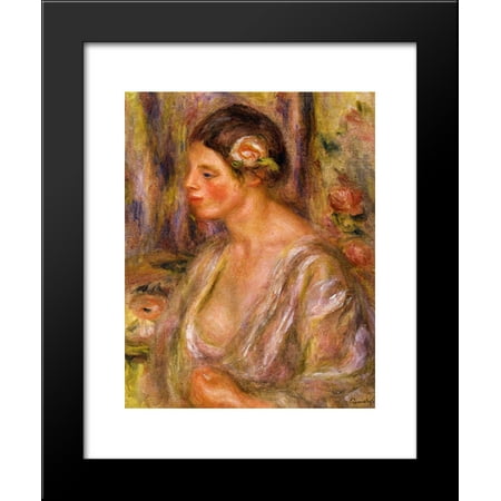 - Madeline wearing a Rose 20x24 Framed Art Print by Renoir, Pierre Auguste