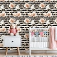 thumbnail image 3 of Peel and Stick Wallpaper Vintage Floral Pink White Roses Stripes Wall Mural 23.6in x 9.8ft Self Adhesive Removable Wall Paper Renter Friendly Wallpaper for Bedroom Bathroom, 3 of 8