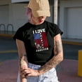 thumbnail image 2 of I Love America Forever with USA Flag, Military Green T-Shirt, Medium, 2 of 5